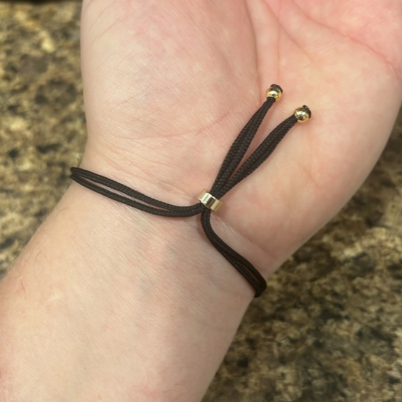 Stainless Steel Gold Plated Adjustable Glass Evil Eye Bracelet - Picture 2 of 3